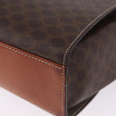 CELINE Macadam Canvas Circle Shoulder Bag PVC Leather Brown Gold Auth 200078A-16