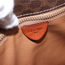 CELINE Macadam Canvas Circle Shoulder Bag PVC Leather Brown Gold Auth 200078A-19