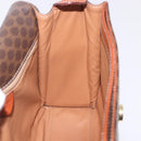 CELINE Macadam Canvas Circle Shoulder Bag PVC Leather Brown Gold Auth 200078A-20