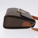 CELINE Macadam Canvas Circle Shoulder Bag PVC Leather Brown Gold Auth 200078A-3