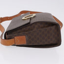 CELINE Macadam Canvas Circle Shoulder Bag PVC Leather Brown Gold Auth 200078A-4