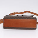 CELINE Macadam Canvas Circle Shoulder Bag PVC Leather Brown Gold Auth 200078A-5
