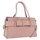 Miu Miu Hand Bag Leather 2way Pink Gold Auth 200079V-1