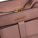 Miu Miu Hand Bag Leather 2way Pink Gold Auth 200079V-20