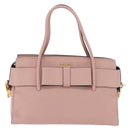 Miu Miu Hand Bag Leather 2way Pink Gold Auth 200079V-13