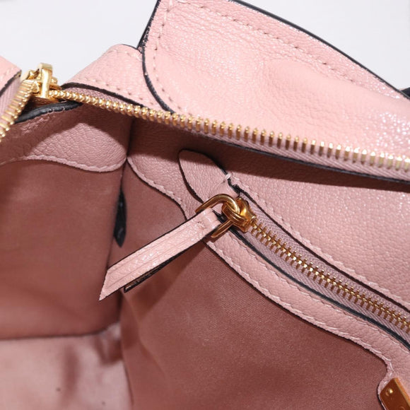 Miu Miu Hand Bag Leather 2way Pink Gold Auth 200079V