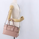 Miu Miu Hand Bag Leather 2way Pink Gold Auth 200079V-27