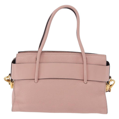 Miu Miu Hand Bag Leather 2way Pink Gold Auth 200079V - 0