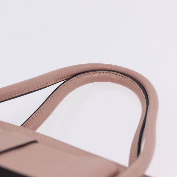 Miu Miu Hand Bag Leather 2way Pink Gold Auth 200079V