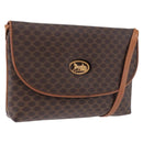 CELINE Macadam Canvas Horse Carriage Bag PVC Leather Brown Gold Auth 200080-1