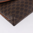 CELINE Macadam Canvas Horse Carriage Bag PVC Leather Brown Gold Auth 200080-15