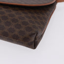 CELINE Macadam Canvas Horse Carriage Bag PVC Leather Brown Gold Auth 200080-16
