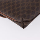 CELINE Macadam Canvas Horse Carriage Bag PVC Leather Brown Gold Auth 200080-17