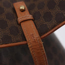 CELINE Macadam Canvas Horse Carriage Bag PVC Leather Brown Gold Auth 200080-12