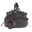 Chloe Chain Hand Bag Leather Gray Silver Auth 200082A-1