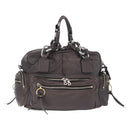 Chloe Chain Hand Bag Leather Gray Silver Auth 200082A-2