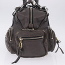 Chloe Chain Hand Bag Leather Gray Silver Auth 200082A-3