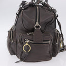 Chloe Chain Hand Bag Leather Gray Silver Auth 200082A-4