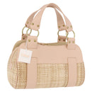 Chloe Hand Bag straw Gold Beige Auth 200083-1