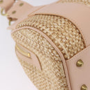 Chloe Hand Bag straw Gold Beige Auth 200083-10