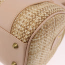 Chloe Hand Bag straw Gold Beige Auth 200083-11