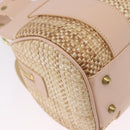 Chloe Hand Bag straw Gold Beige Auth 200083-12
