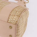 Chloe Hand Bag straw Gold Beige Auth 200083-13