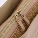 Chloe Hand Bag straw Gold Beige Auth 200083-14