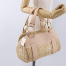Chloe Hand Bag straw Gold Beige Auth 200083-22