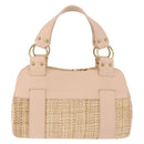 Chloe Hand Bag straw Gold Beige Auth 200083-3