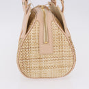 Chloe Hand Bag straw Gold Beige Auth 200083-4
