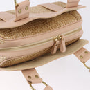 Chloe Hand Bag straw Gold Beige Auth 200083-6