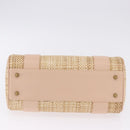 Chloe Hand Bag straw Gold Beige Auth 200083-9