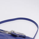 Christian Dior Canage Lady Dior Hand Bag Lamb Skin 2way Blue Silver Auth 200084M-15