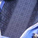 Christian Dior Canage Lady Dior Hand Bag Lamb Skin 2way Blue Silver Auth 200084M-11