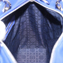 Christian Dior Canage Lady Dior Hand Bag Lamb Skin 2way Blue Silver Auth 200084M-22