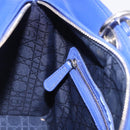 Christian Dior Canage Lady Dior Hand Bag Lamb Skin 2way Blue Silver Auth 200084M-24