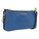 Miu Miu Shoulder Bag Leather Blue Gold Auth 200087A-1