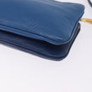 Miu Miu Shoulder Bag Leather Blue Gold Auth 200087A-15