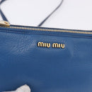 Miu Miu Shoulder Bag Leather Blue Gold Auth 200087A-17