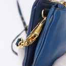 Miu Miu Shoulder Bag Leather Blue Gold Auth 200087A-18