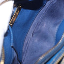 Miu Miu Shoulder Bag Leather Blue Gold Auth 200087A-11