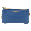 Miu Miu Shoulder Bag Leather Blue Gold Auth 200087A-13