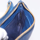 Miu Miu Shoulder Bag Leather Blue Gold Auth 200087A-21