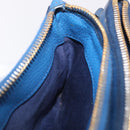 Miu Miu Shoulder Bag Leather Blue Gold Auth 200087A-23