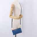 Miu Miu Shoulder Bag Leather Blue Gold Auth 200087A-26