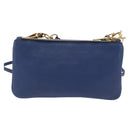 Miu Miu Shoulder Bag Leather Blue Gold Auth 200087A-2