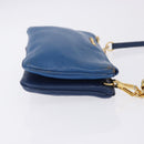 Miu Miu Shoulder Bag Leather Blue Gold Auth 200087A-3
