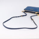 Miu Miu Shoulder Bag Leather Blue Gold Auth 200087A-7