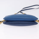 Miu Miu Shoulder Bag Leather Blue Gold Auth 200087A-5